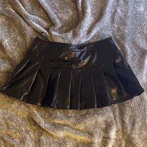 SHEIN leather Black Mini Skirt